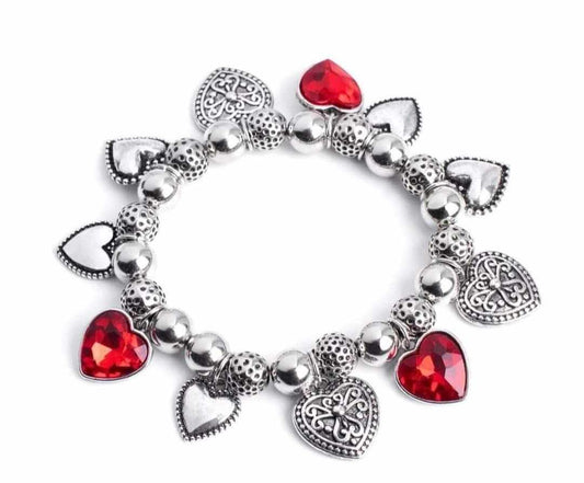 charming Red heart bracelet papa