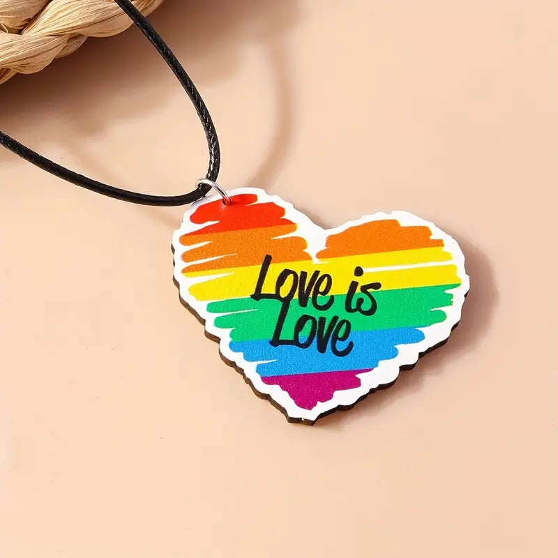 Love Is Love wooden short necklace 4866