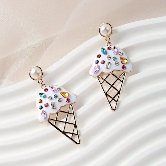 ice cream short necklace or earrings set