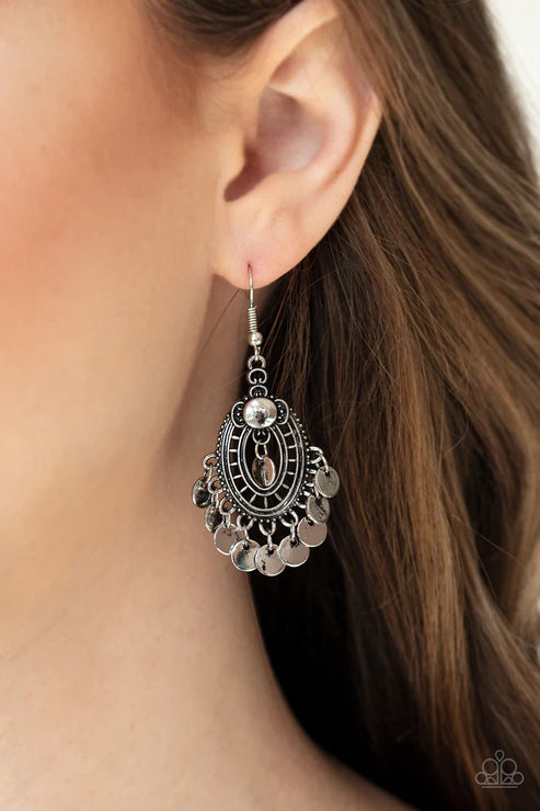 Papa Chime Chic - Silver Earrings