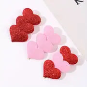 kissable heart charm hair clips 9358