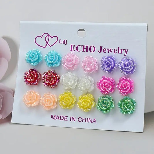 A rose a day multiple stud post earrings 9688