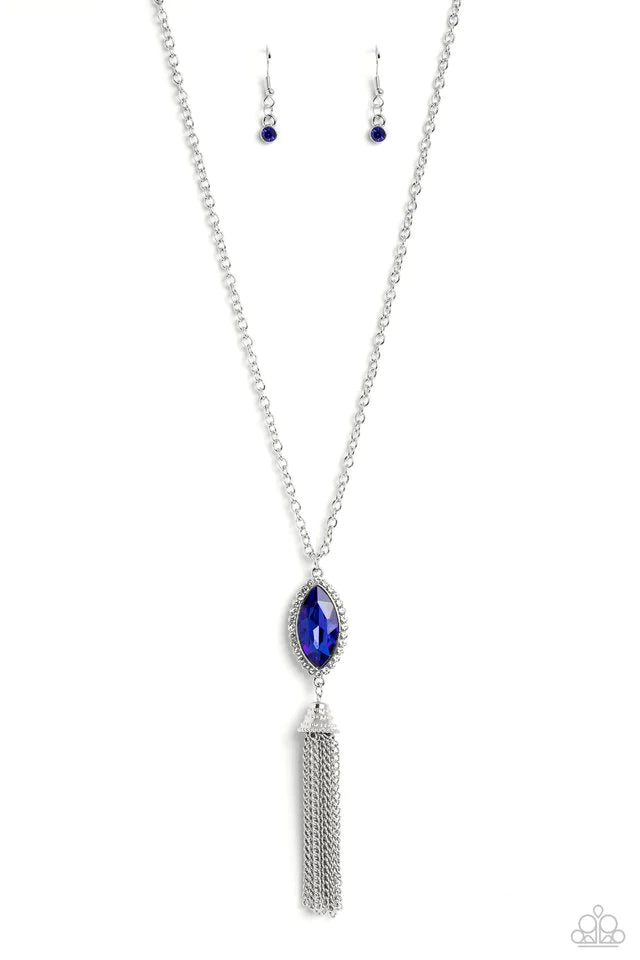 Tassel Tabloid - Blue medium necklace papa