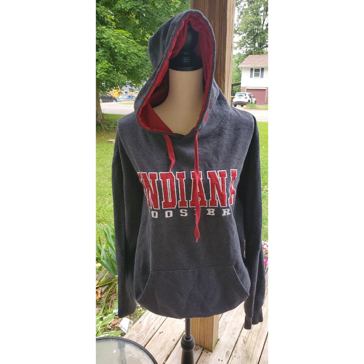 Indiana Hoosiers Hooded Sweatshirt Stadium Athletics Xl Dark Grey Red