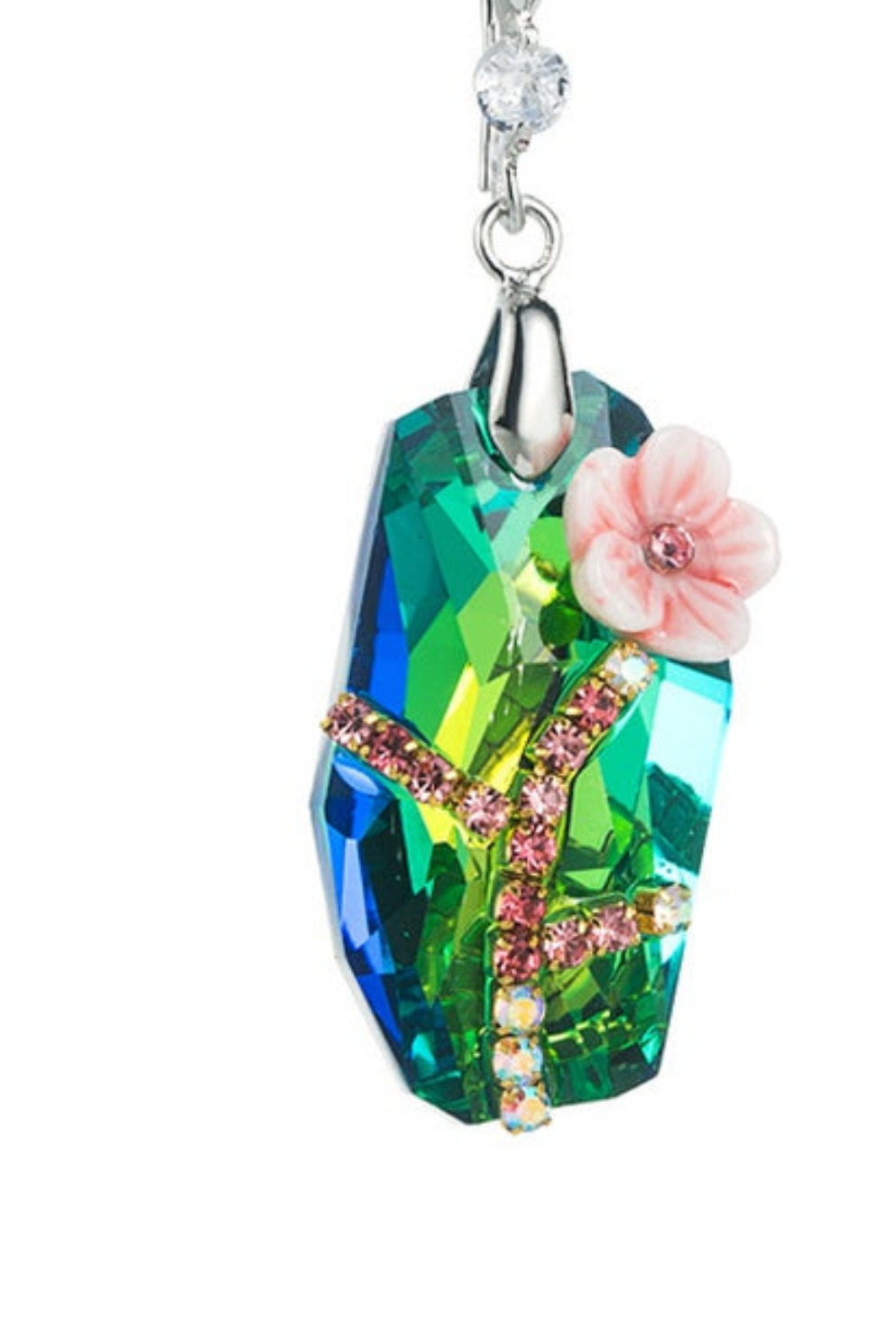 Waterfall of purity oil iridescent necklace 3157