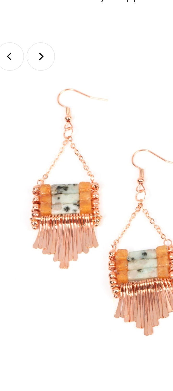 Copper stone papa earrings