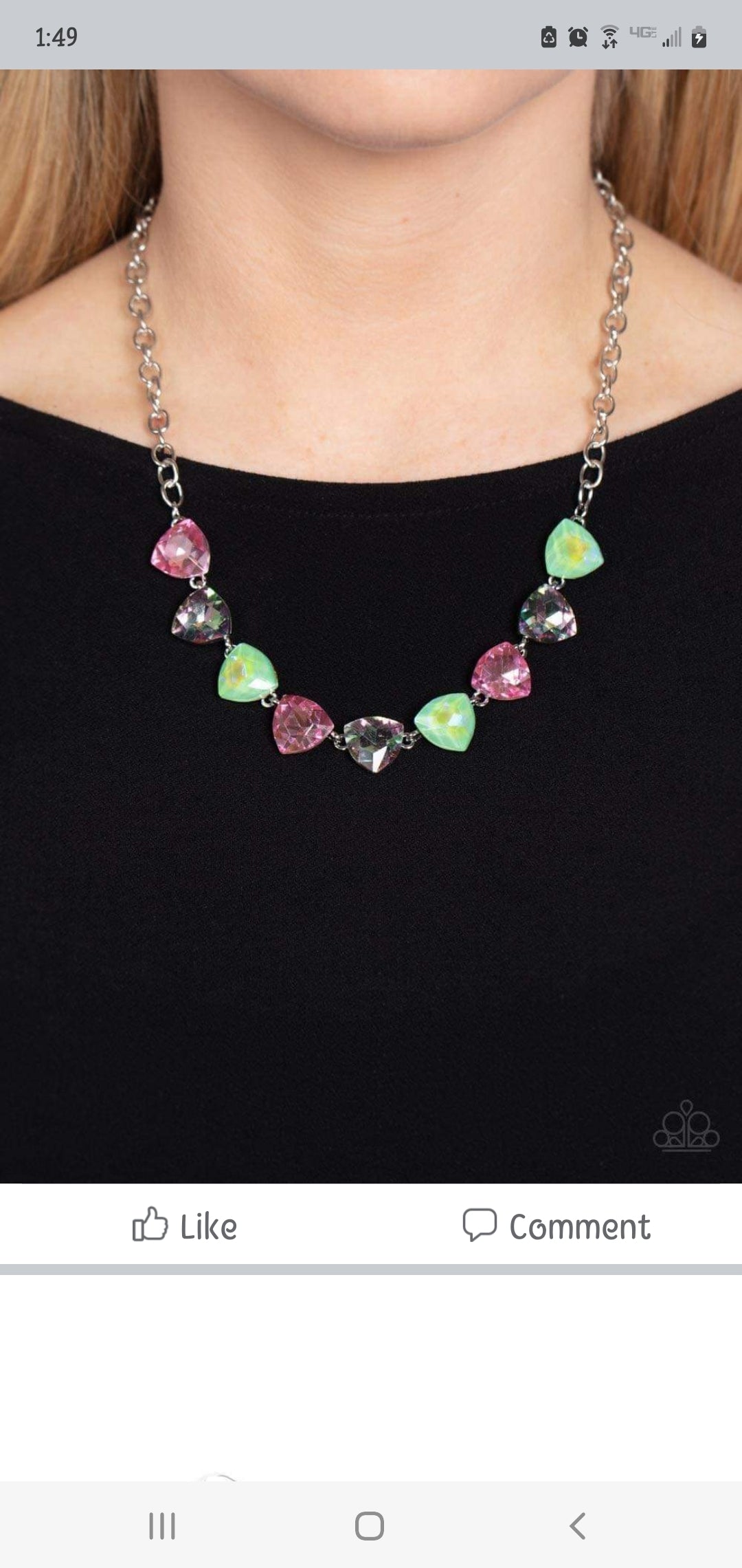 dreamy drama orange blue necklace papa short iridescent