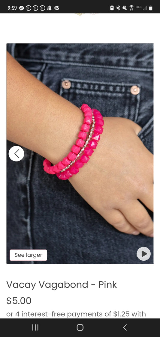 Pink layered bracelet