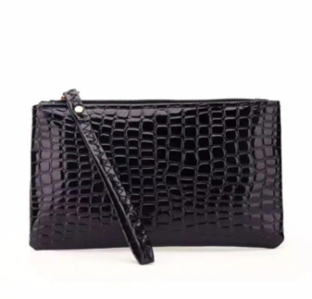 Black wristlet wallet