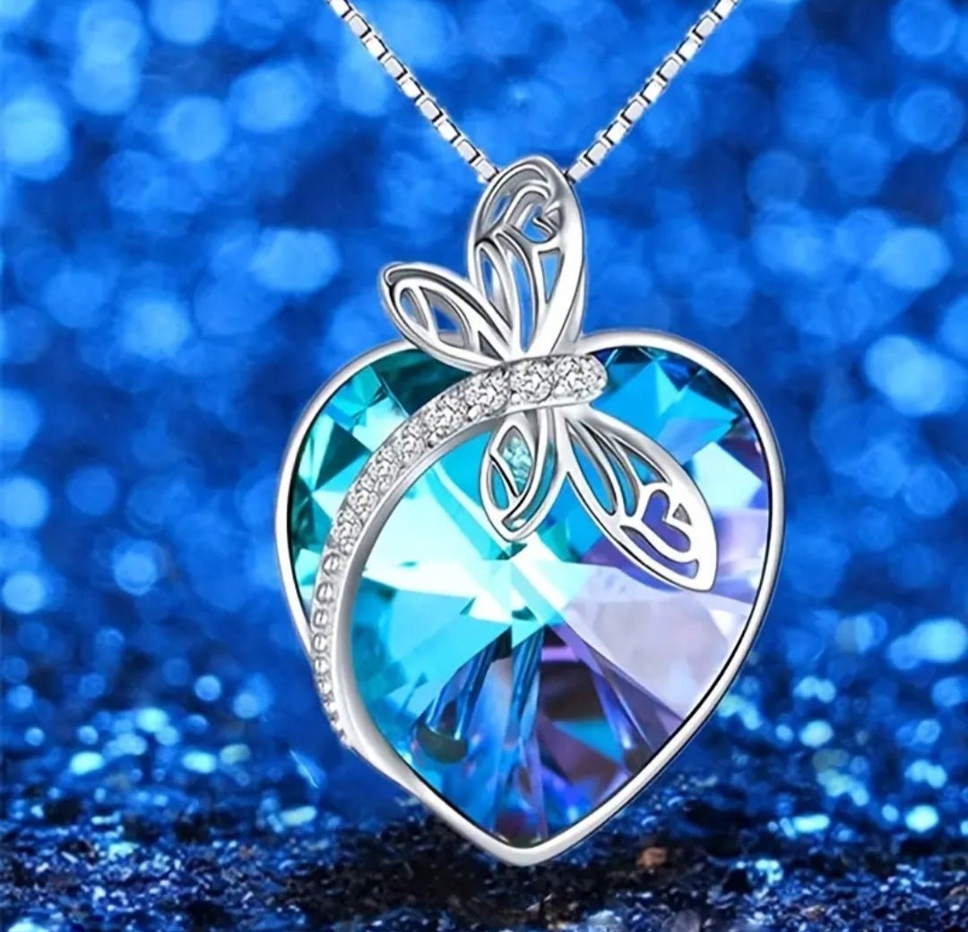 Love of dolphins or dragonflies short oil necklace 6351