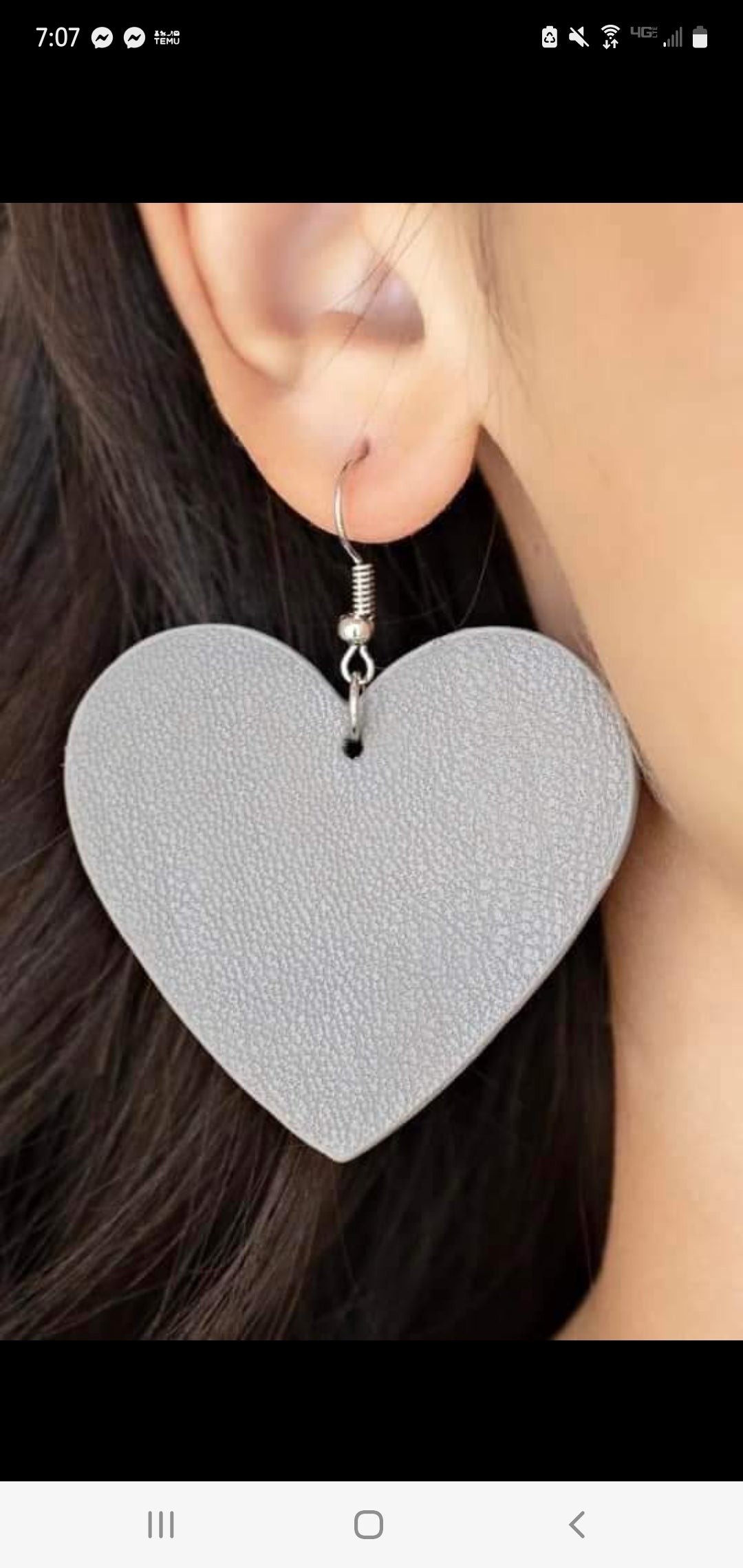 Silver heart earrings papa