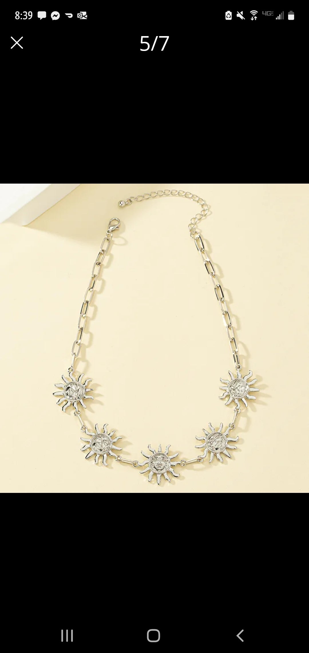 Shining sunbeam silver short necklace