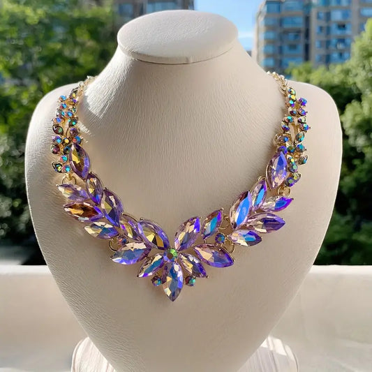 peacock of Disguise iridescent gold short necklace 6597