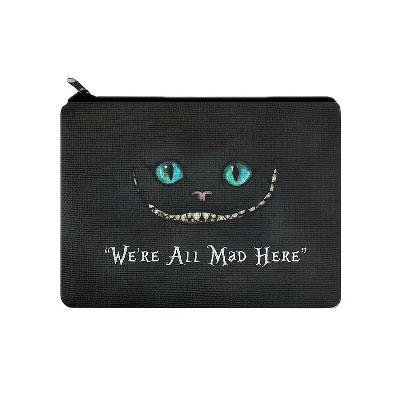 we are all mad here makeup bag wallet 0579