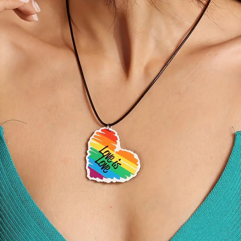 Love Is Love wooden short necklace 4866