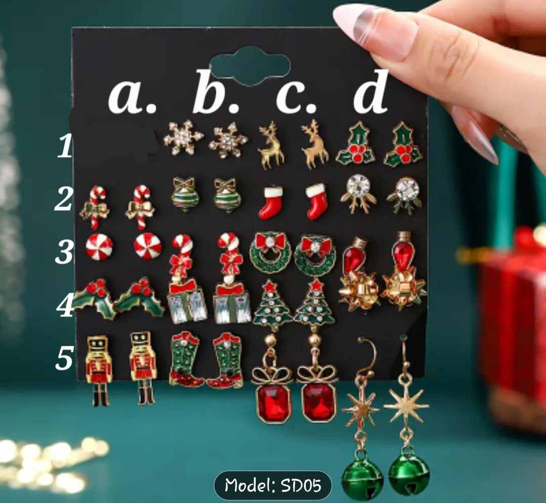 Stud Christmas multiple post earrings