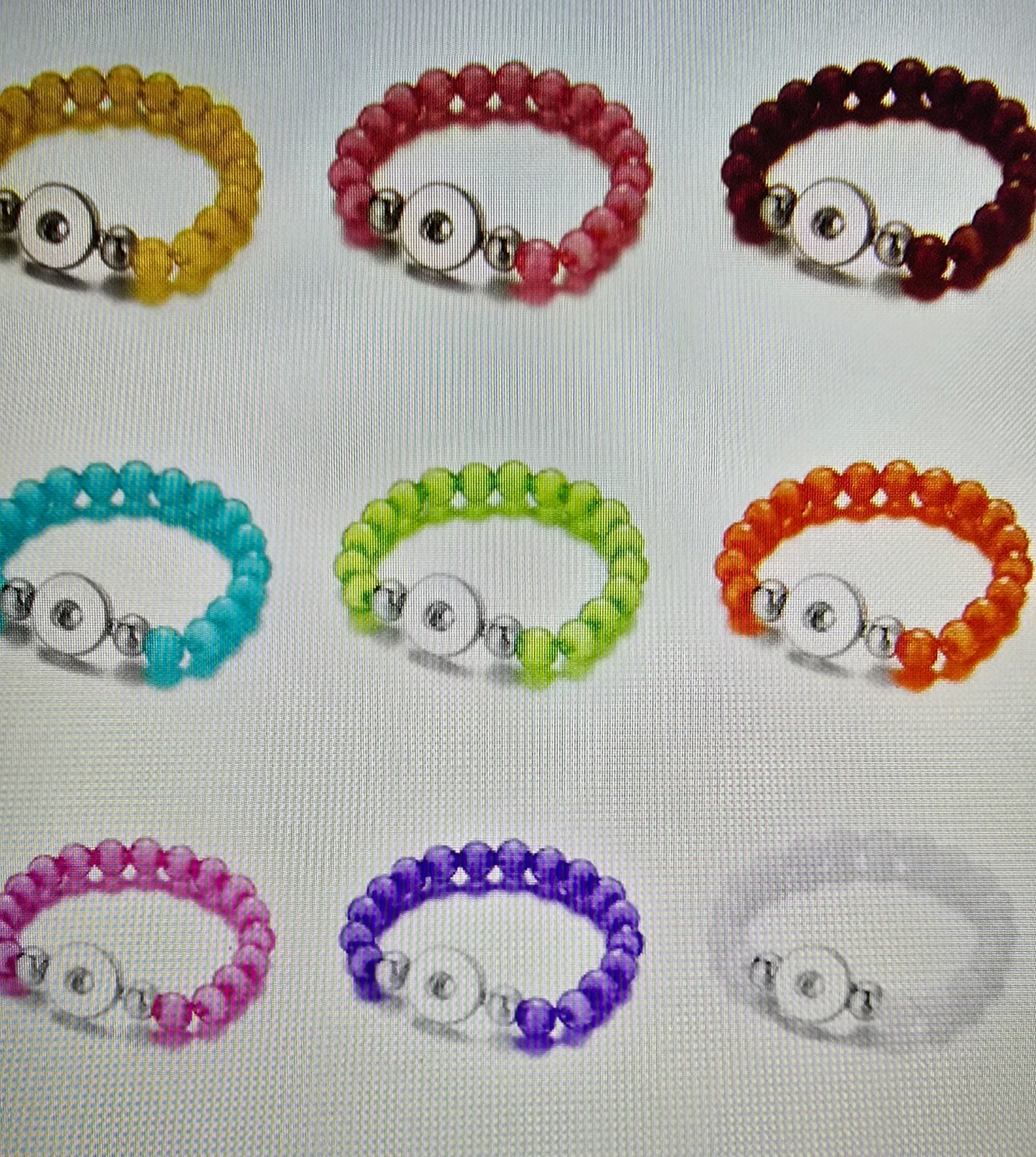 New 18 mm snaps bracelets and necklace iridescent