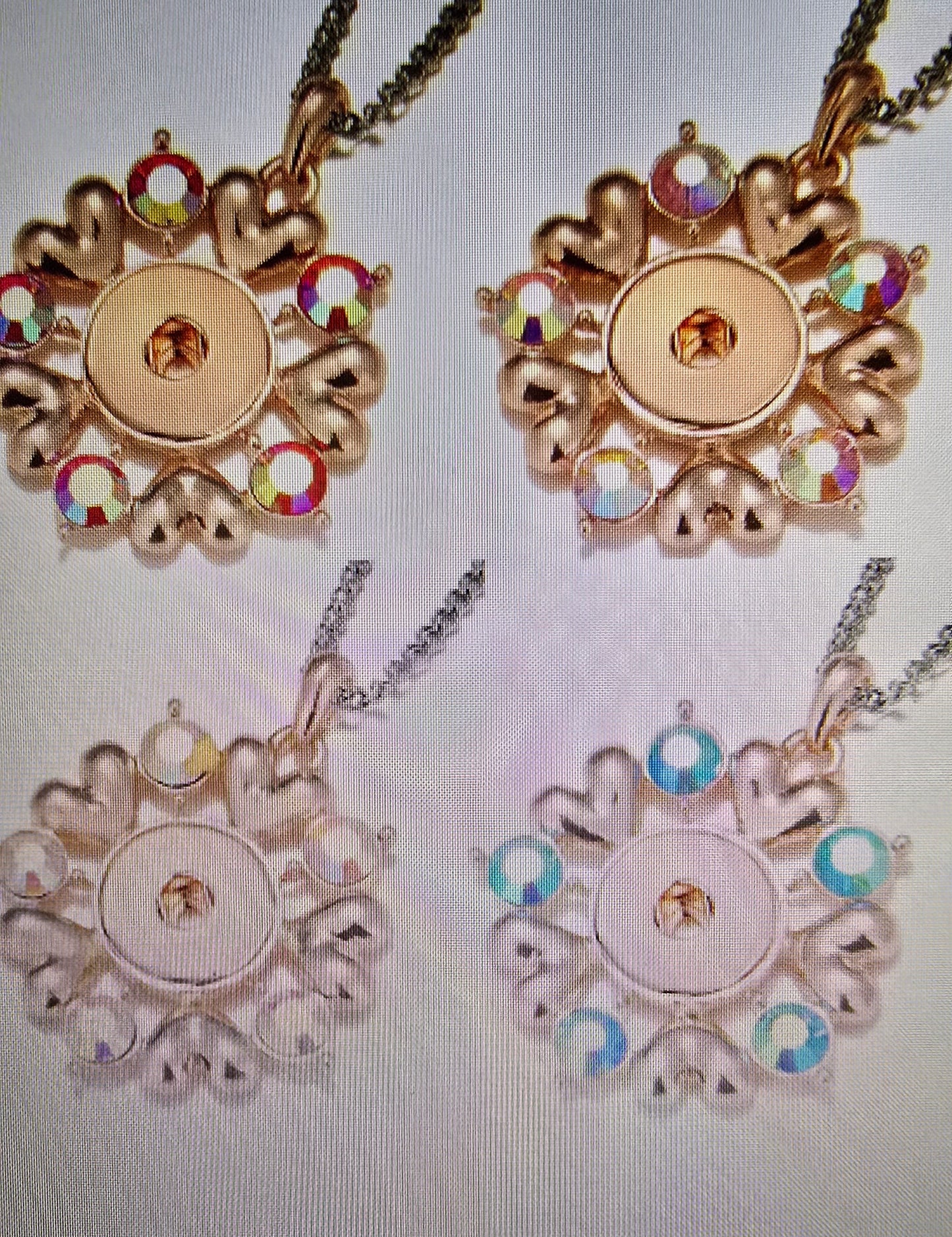 New 18 mm snaps bracelets and necklace iridescent