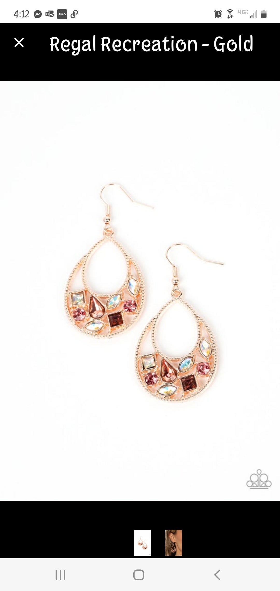 regal Copper tear earrings 111xx