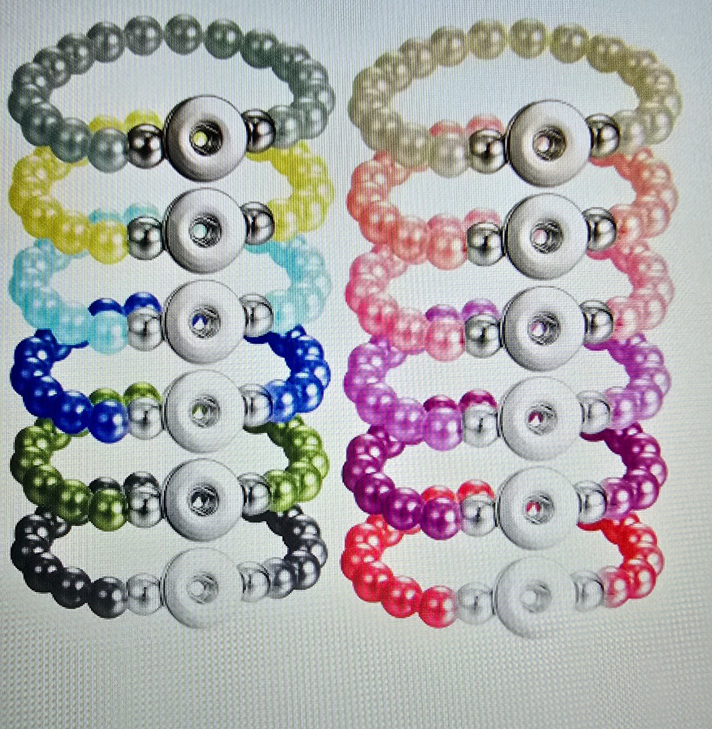 New 18 mm snaps bracelets and necklace iridescent