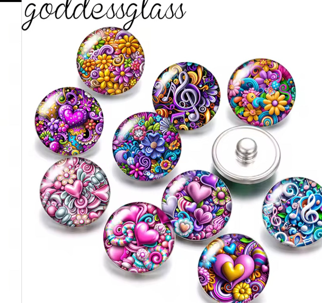 New 18 mm snaps bracelets and necklace iridescent