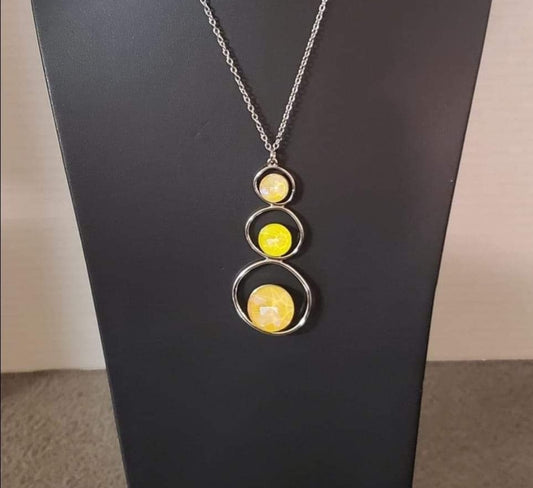 Musing yellow oil long necklace 066xx