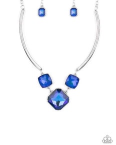 Divine IRIDESCENCE blue short necklace