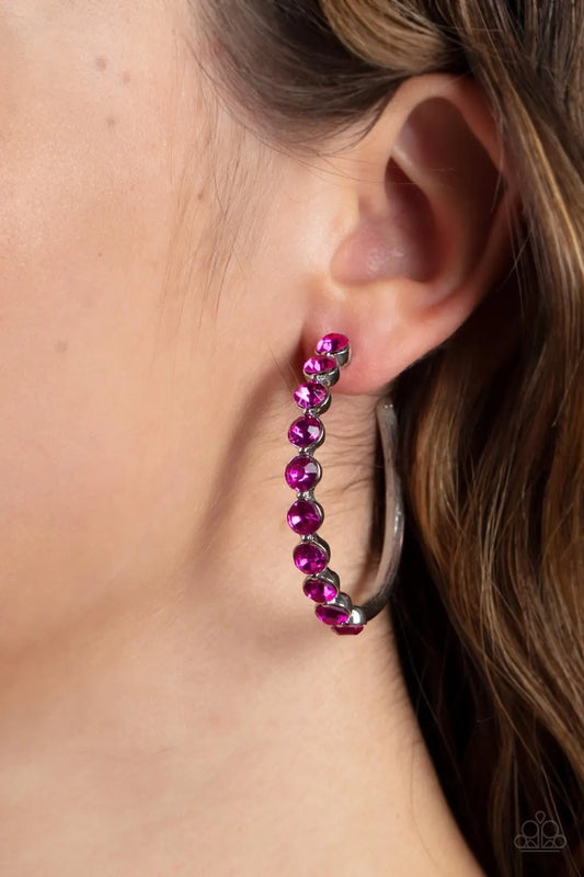 Photo Finish - Pink Hoop Earrings