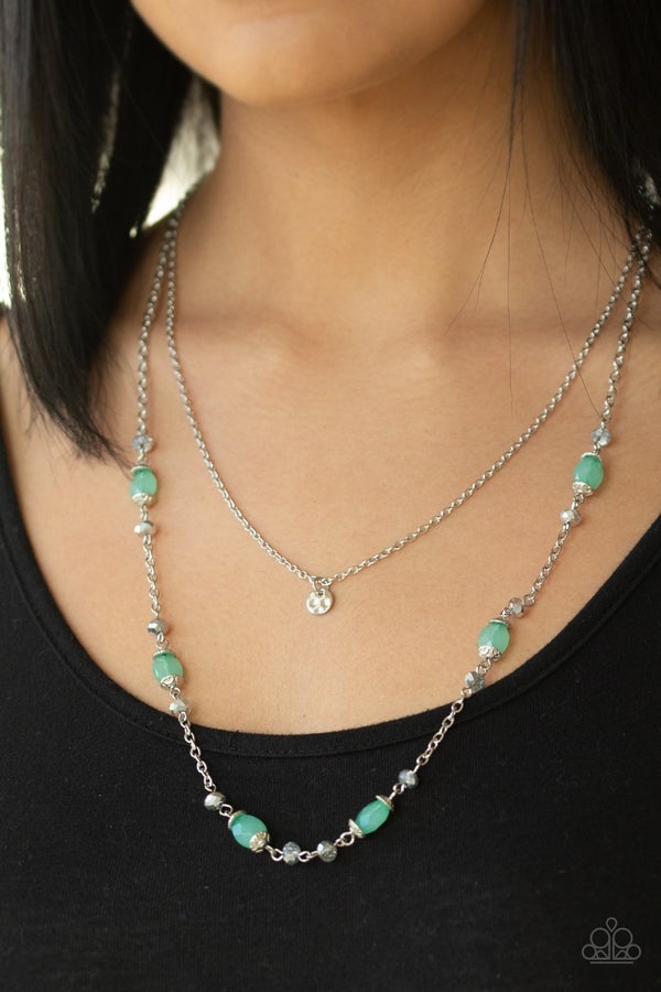 Irresistibly Iridescent - Green layered necklace set papa