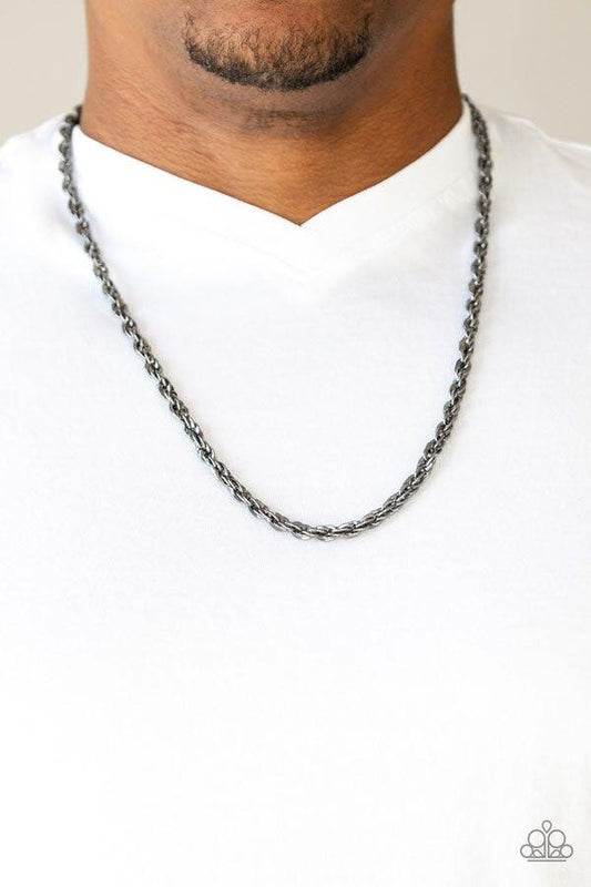 Instant Replay - Black silver urban necklace papa