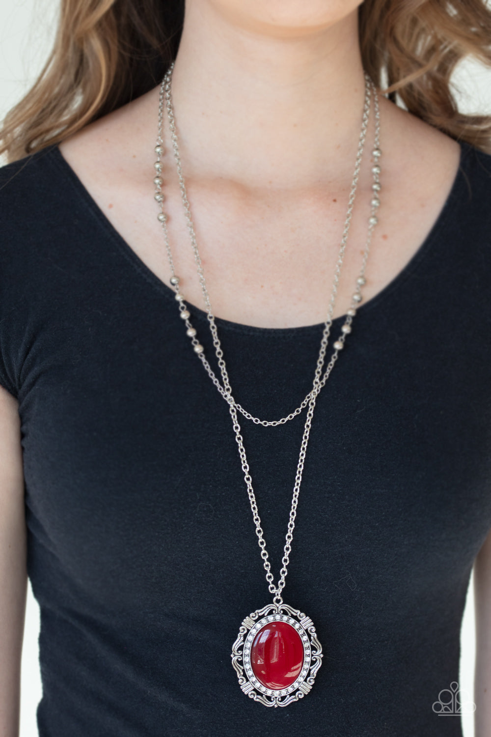 Endlessly Enchanted - Red layered necklace papa