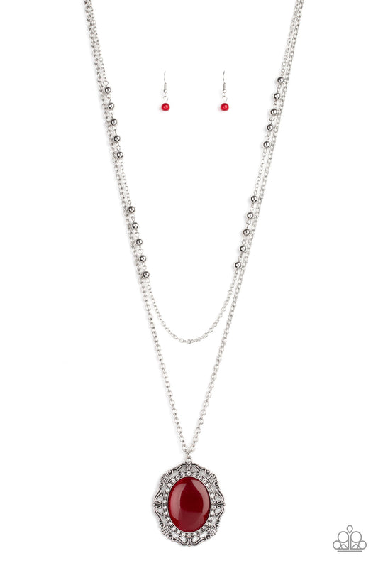 Endlessly Enchanted - Red layered necklace papa
