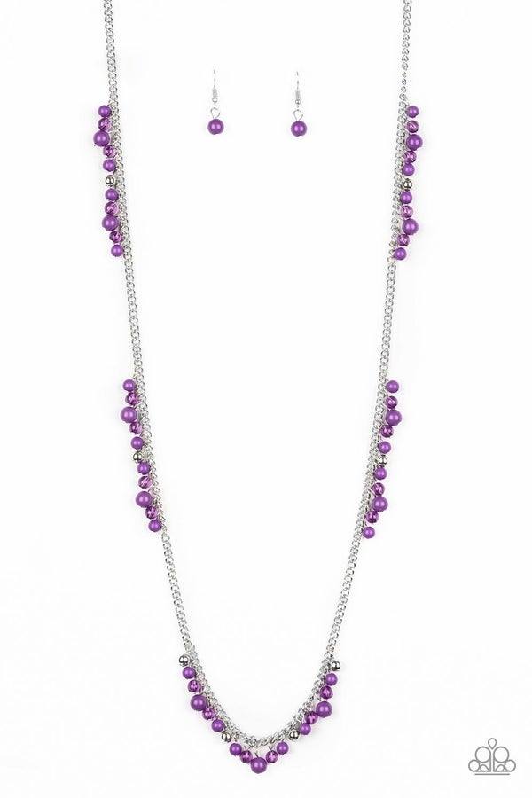 MIAMI MOJITO PURPLE long NECKLACE ring set