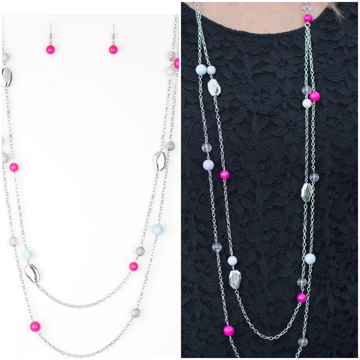 Take One For The Gleam multi long layered necklace