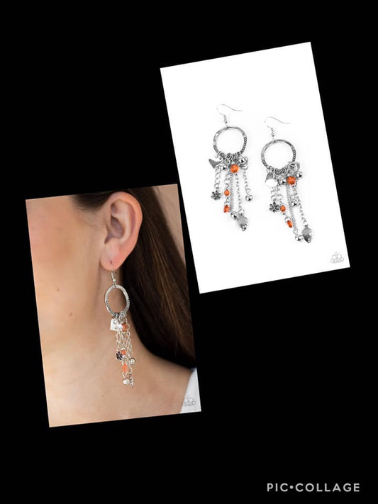 Charm school orange earrings papa