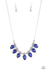 Crown Jewel Couture - Blue green short necklace papa