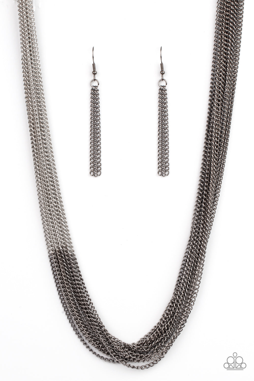 Metallic Merger - Black short necklace papa