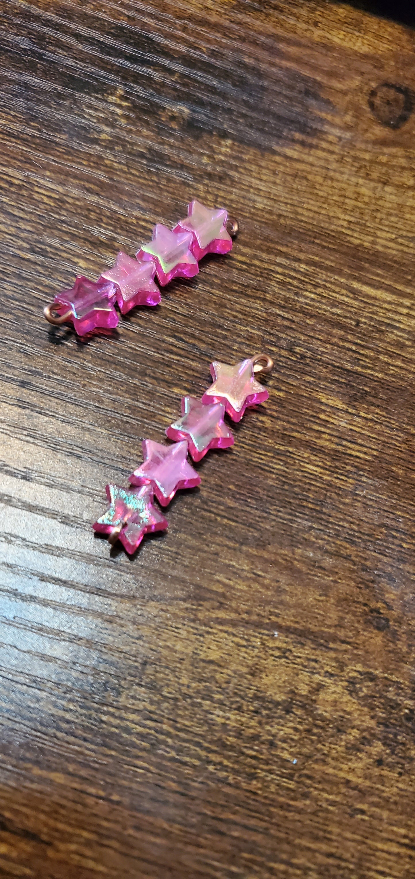 Usa stars multi and pink handmade earrings