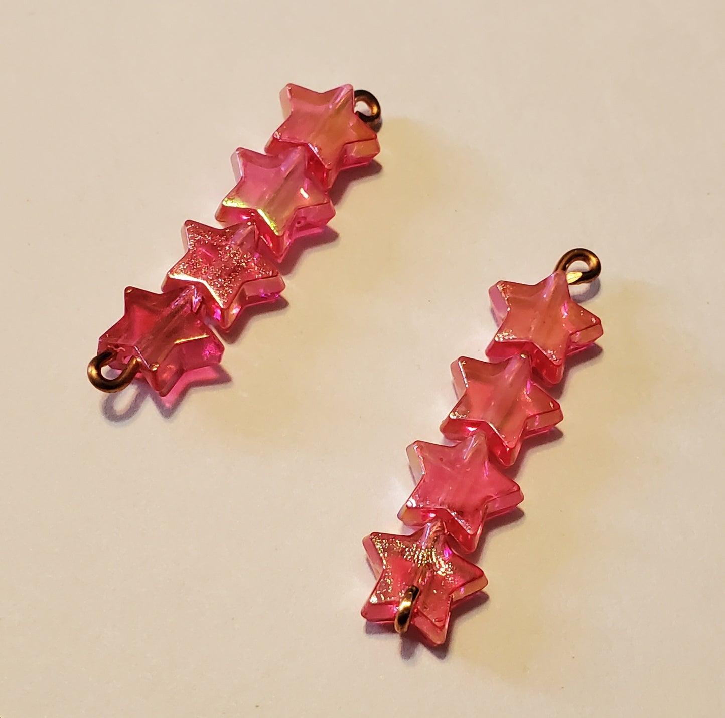 Usa stars multi and pink handmade earrings