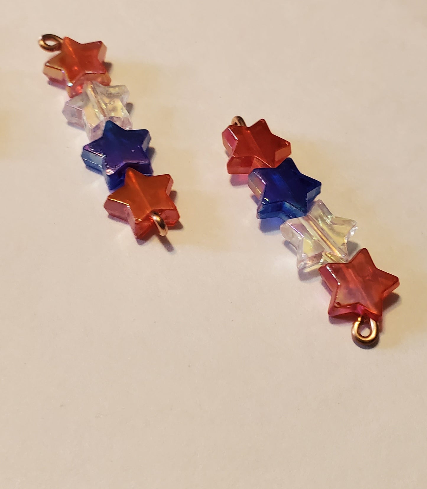 Usa stars multi and pink handmade earrings