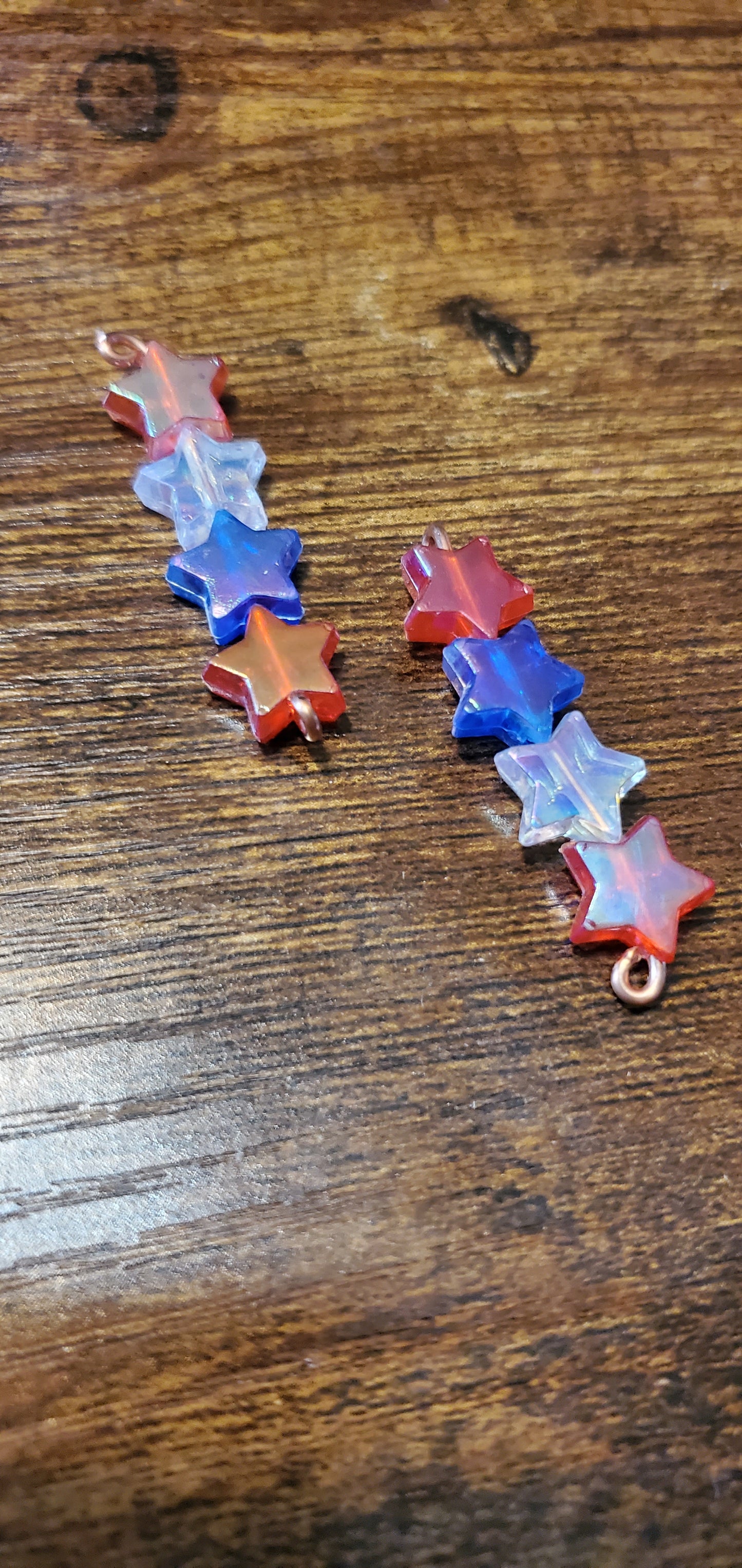 Usa stars multi and pink handmade earrings