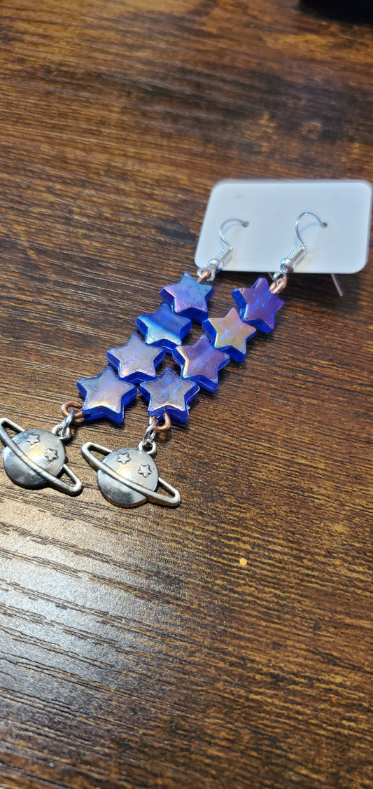 Galaxy girl homemade earrings