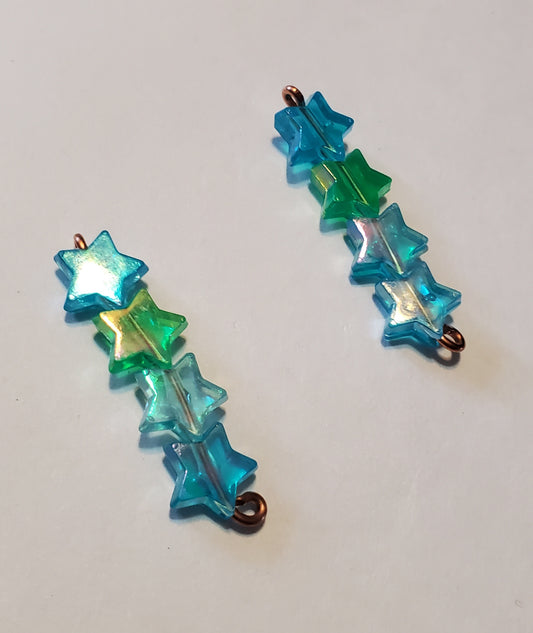 Ocean of stars handmade blue earrings