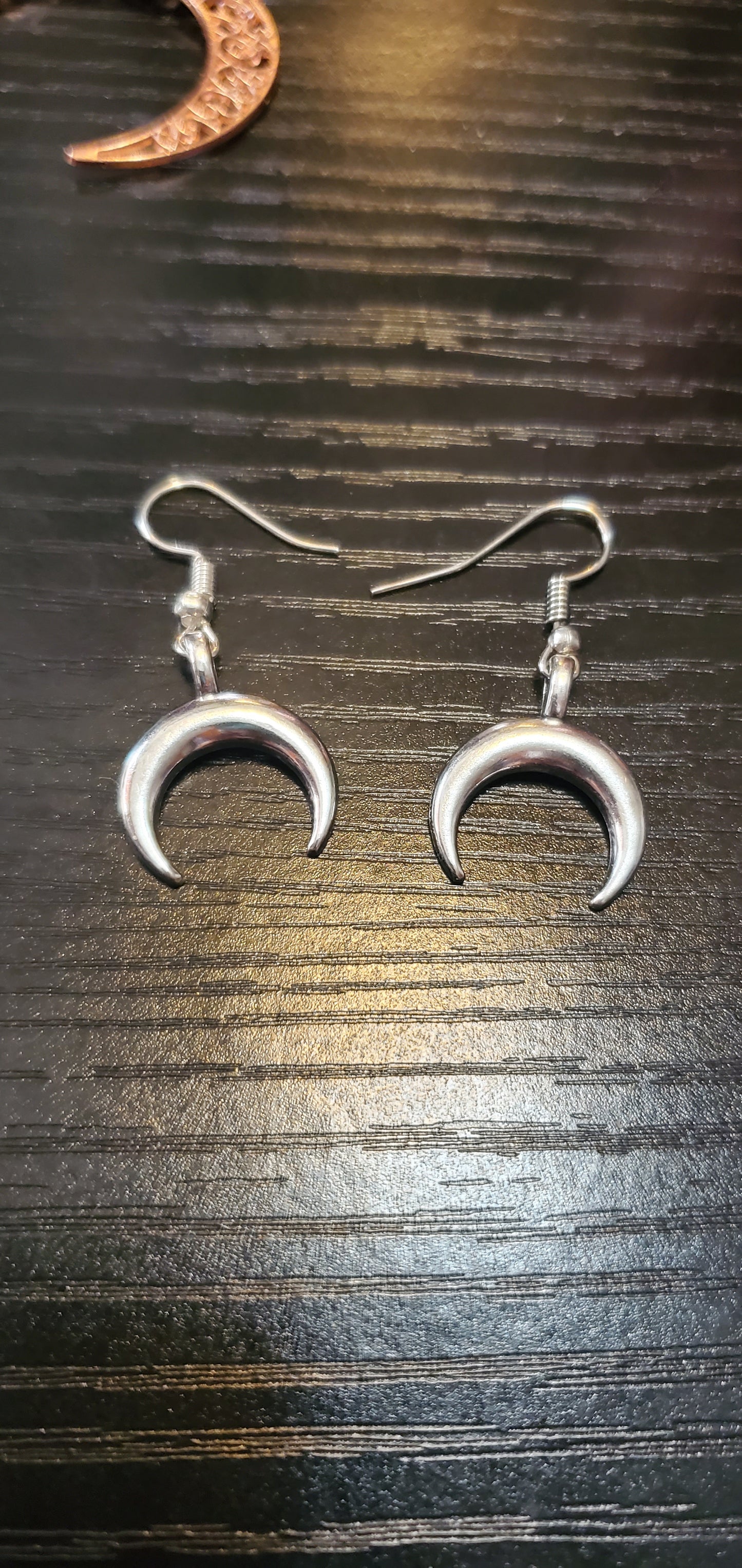 moon silver earrings