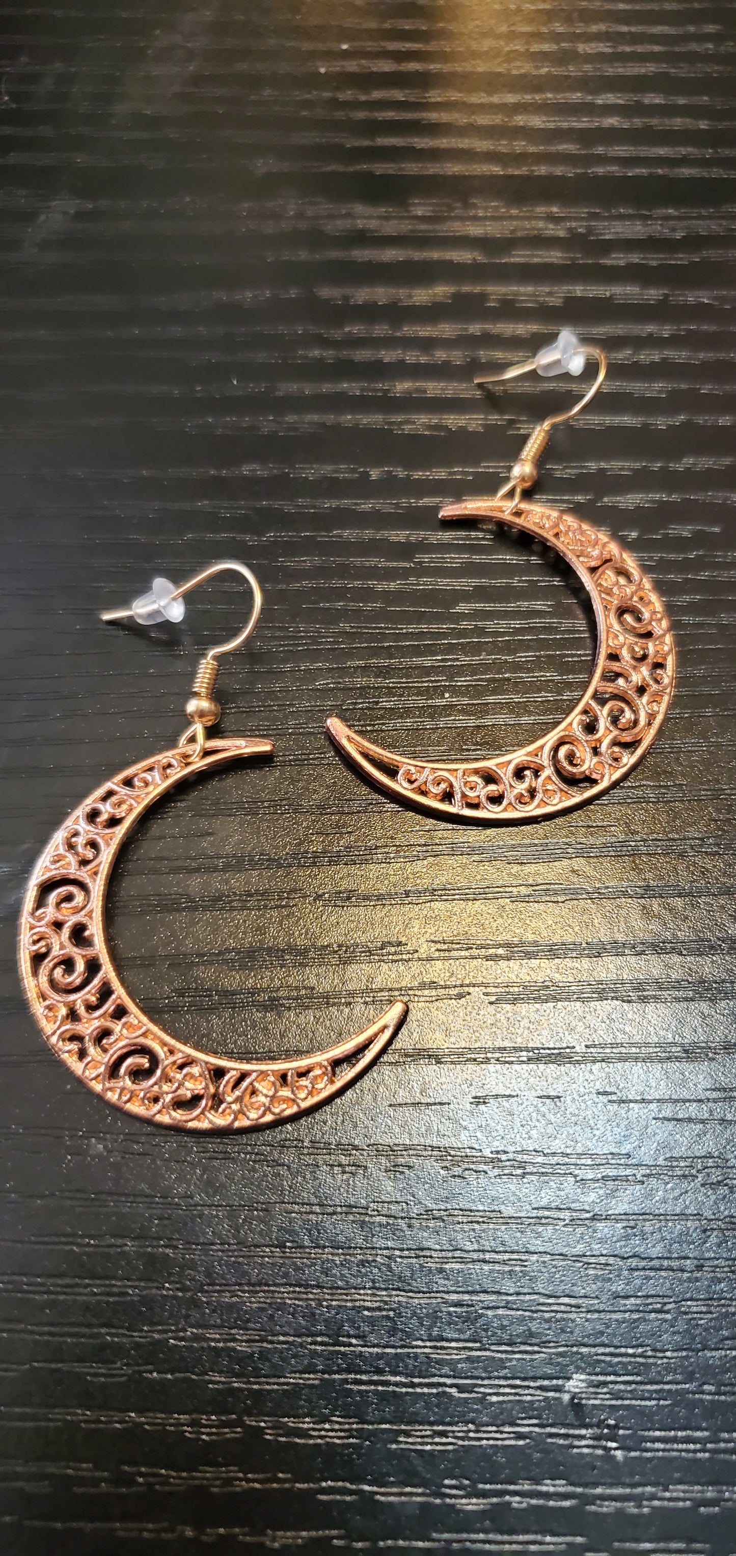 Copper moon earrings kks253