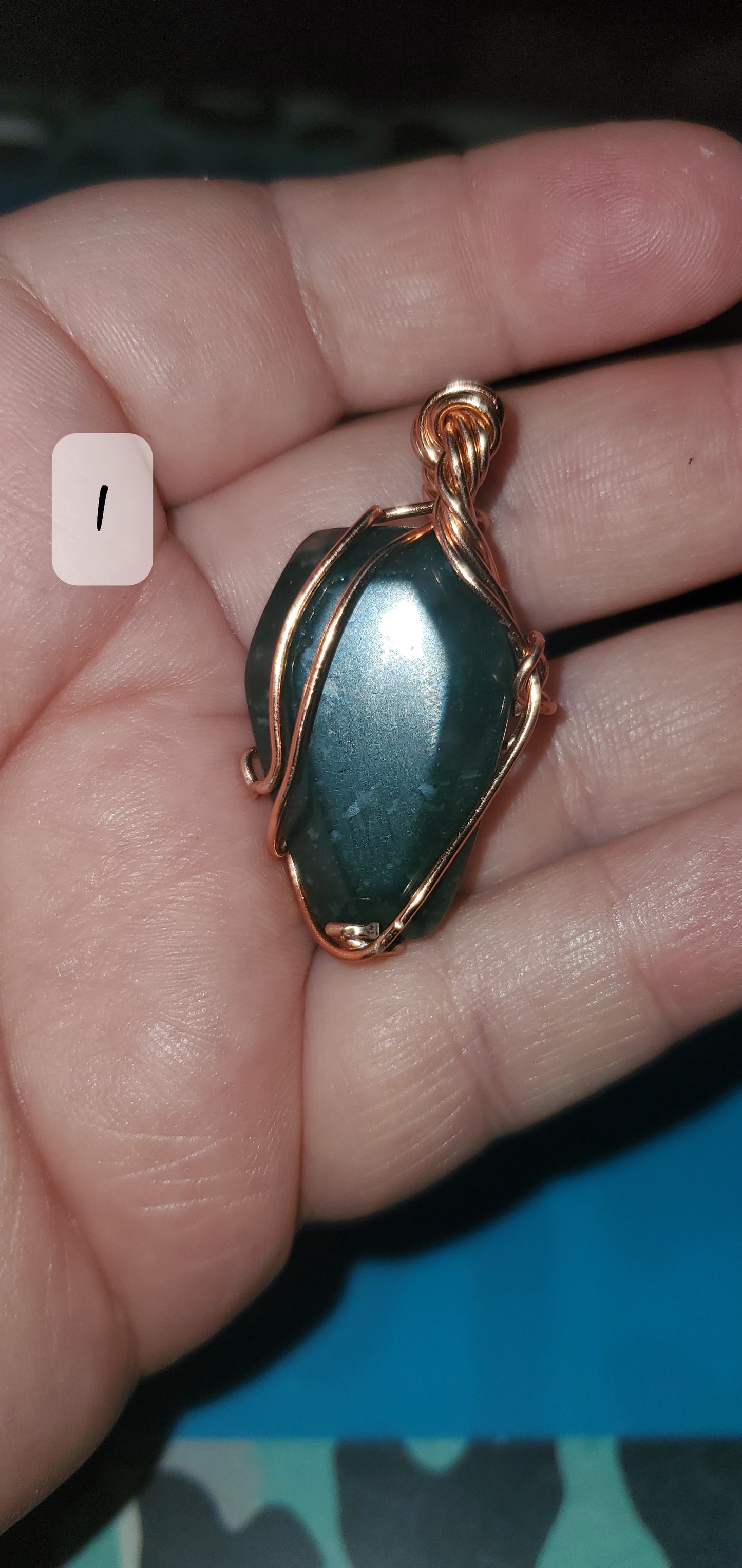 Green moss agate short necklace stone