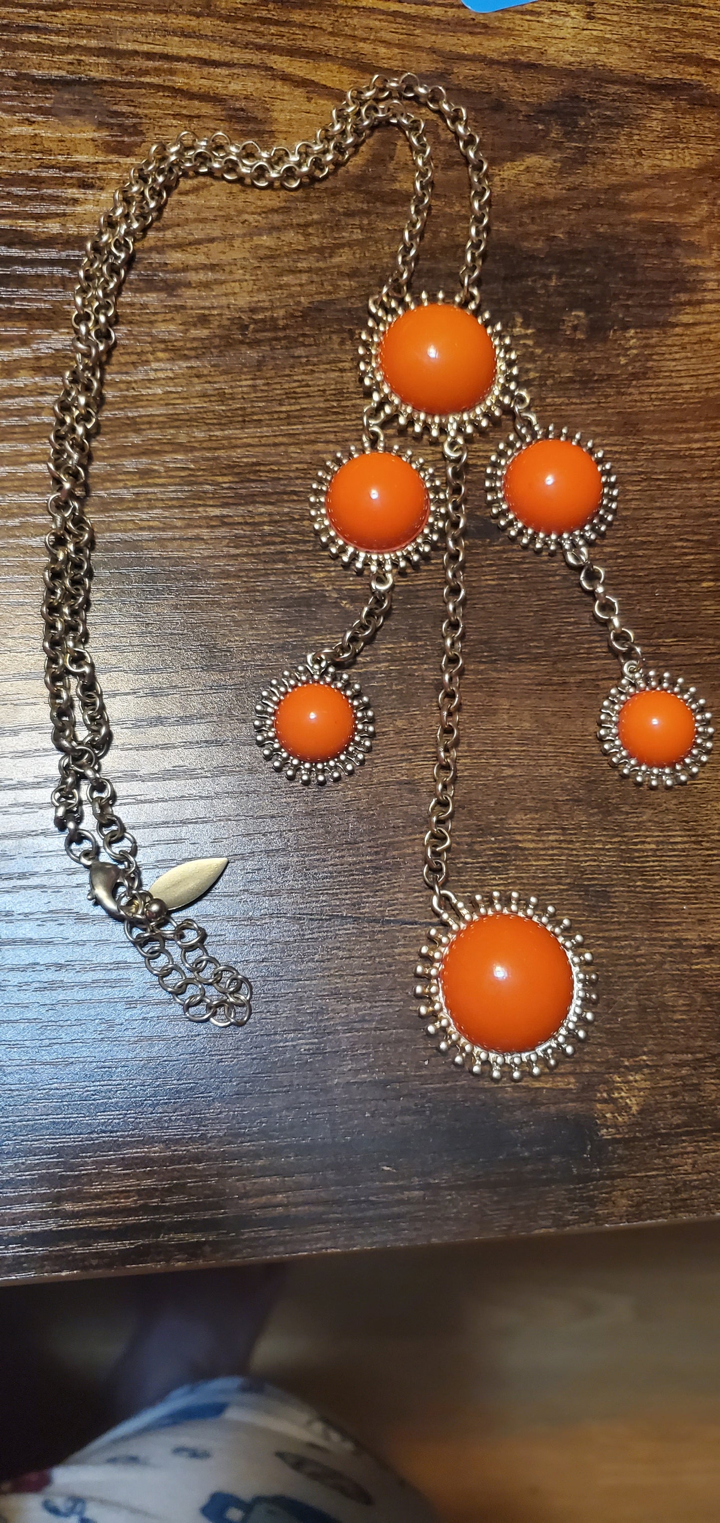 Sunshine gold  orange long necklace