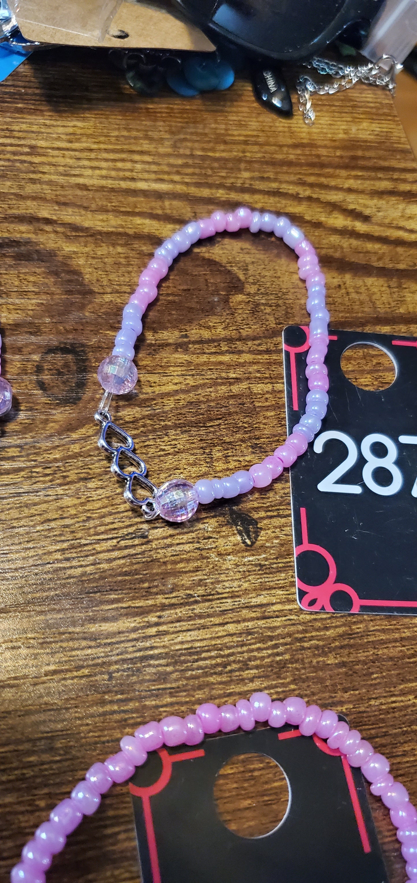 Pretty in pink bracelets iridescent handmade