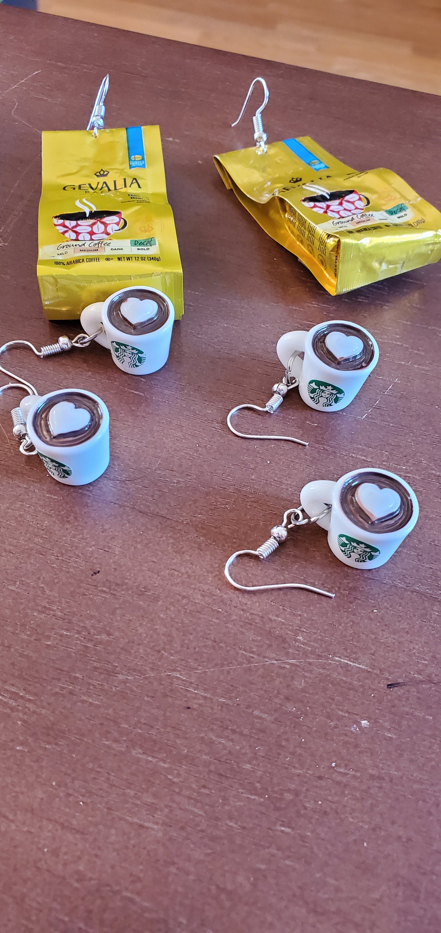 Coffee cups or bag earrings