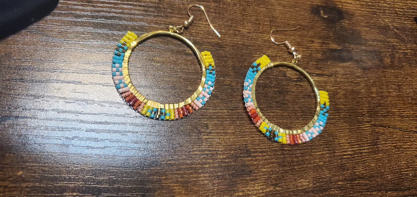 Yellow indian sun earrings